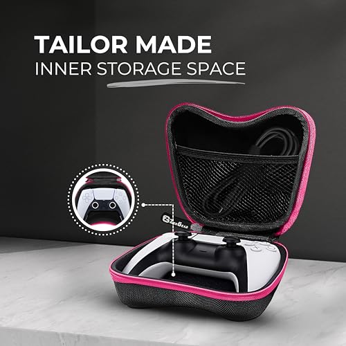 ZedGear Game Controller Case EVA Hardshell Cover for Xbox One Xbox 360 PS3 PS4 PS5 PS2 One S Wireless Game Controller Carry Case Gaming Accessory Box Holder Protective Cover Storage Case - Pink - Image 2