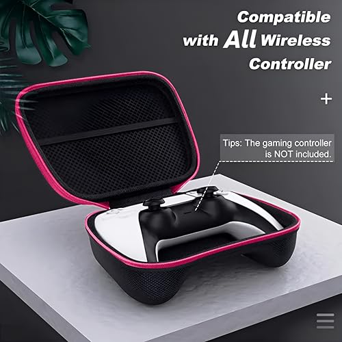ZedGear Game Controller Case EVA Hardshell Cover for Xbox One Xbox 360 PS3 PS4 PS5 PS2 One S Wireless Game Controller Carry Case Gaming Accessory Box Holder Protective Cover Storage Case - Pink - Image 5