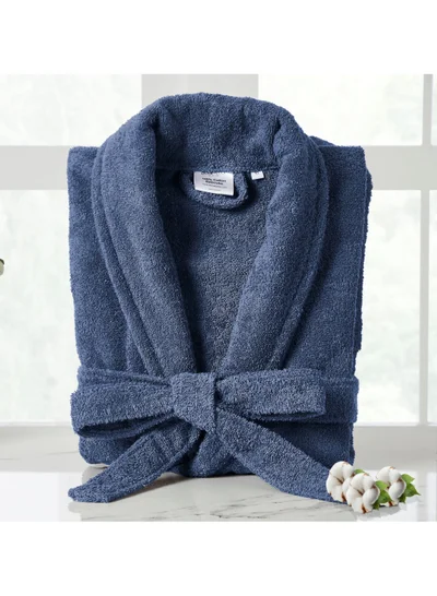 Donetella Unisex 100% Cotton Terry Bathrobe Small & Medium Size, 400 GSM, Luxurious & Absorbent, Ankle-Length with Shawl Collar & Pockets