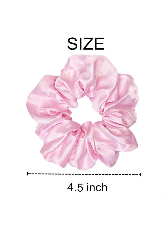 Sufermoe - 12 Pcs Satin Silk Hair Scrunchies (4.5 Inch), Light Pink Elastic Hair Ties for Women and Girls, Fashion Hair Accessories for Daily Life, Yoga, Working, Studying, Running, Holidays, Parties - Image 1