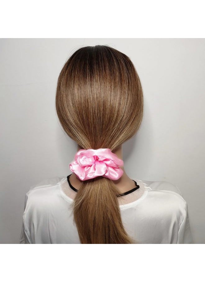 Sufermoe - 12 Pcs Satin Silk Hair Scrunchies (4.5 Inch), Light Pink Elastic Hair Ties for Women and Girls, Fashion Hair Accessories for Daily Life, Yoga, Working, Studying, Running, Holidays, Parties - Image 1