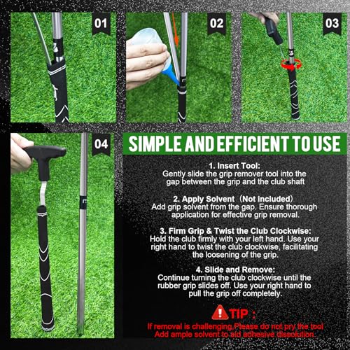 PICEBOM Golf Grip Removal Tool, V-Groove Grip Remover Saver Gripping Tool for Removing Golf Club Grips (1 Pcs) - Image 3