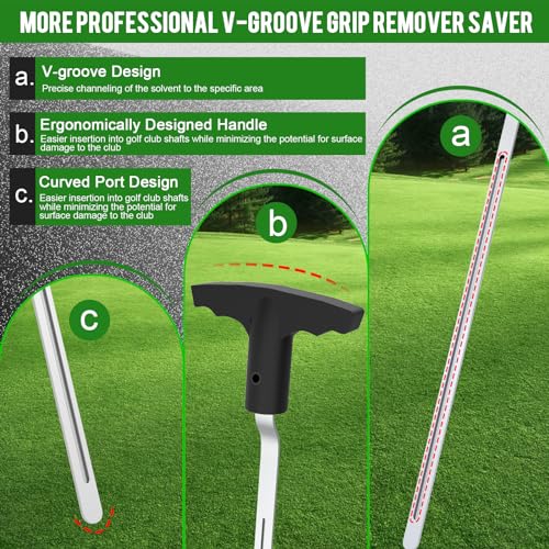 PICEBOM Golf Grip Removal Tool, V-Groove Grip Remover Saver Gripping Tool for Removing Golf Club Grips (1 Pcs) - Image 4