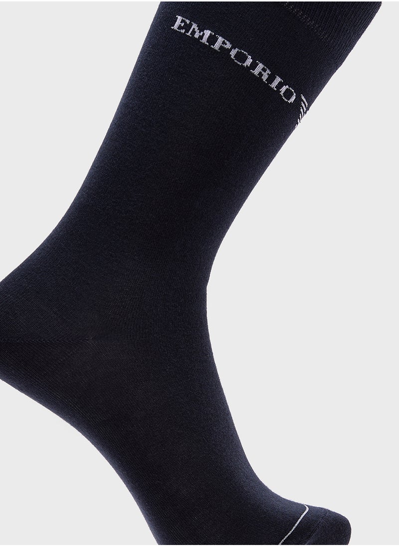 EMPORIO ARMANI 3 Pack Logo Crew Socks  - Image 5