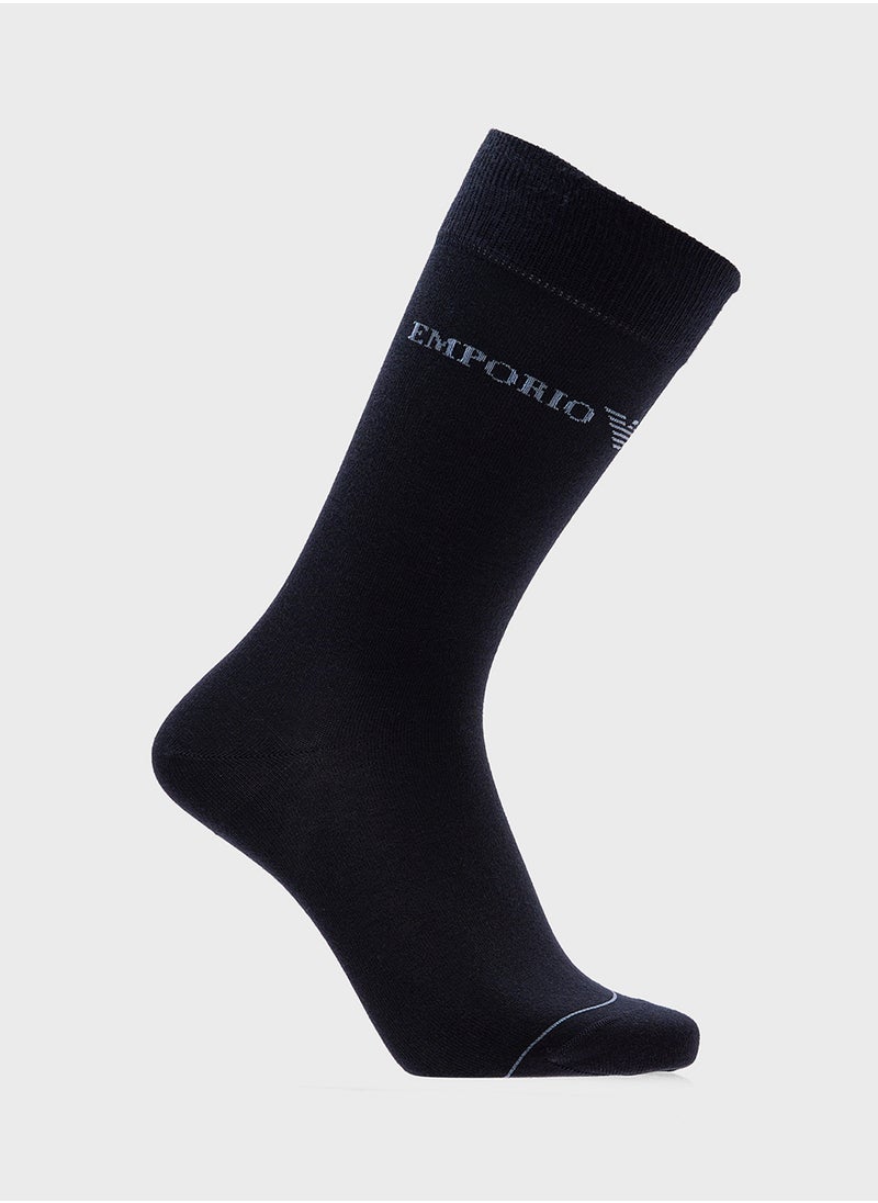 EMPORIO ARMANI 3 Pack Logo Crew Socks  - Image 3