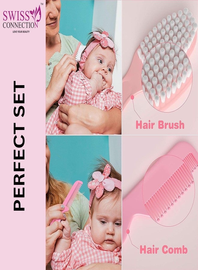 Swiss Connection Baby Grooming Care Kit Healthcare,Baby Nail Clipper Scissors Hair Comb Brush Nose Cleaner & Soft Baby Towel Safety for Toddler Infant Nursing Grooming Pink Color(Pack of 11) - Image 5