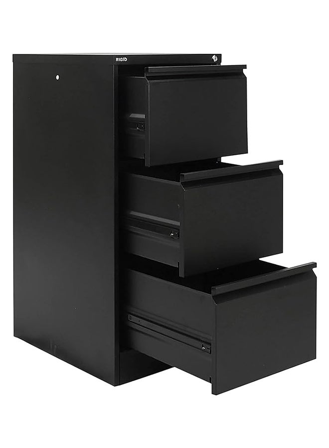 RIGID Steel Vertical Filing Cabinet Large Storage steel Cabinet, Metal Portable Cabinet with 3 Drawers for Legal (Black) - Image 4