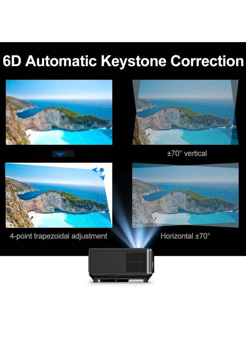 ThundeaL - Projector with 5G WiFi and Bluetooth, Portable Projector Support 8K 1080P, Auto Focus & Keystone, Zoom, Movie Video Home Theater Projector Compatible with/HDMI/USB/Phone/Laptop/TV Stick - Image 1