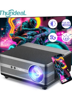 ThundeaL TD98 Projector with 5G WiFi and Bluetooth, Outdoor Portable 8K Support Projector, Auto Focus & Keystone, Zoom, Native 1080P Movie, Movie Video Home Theater Projector Compatible with/HDMI/USB/Phone/Laptop/TV Stick  - Image 1