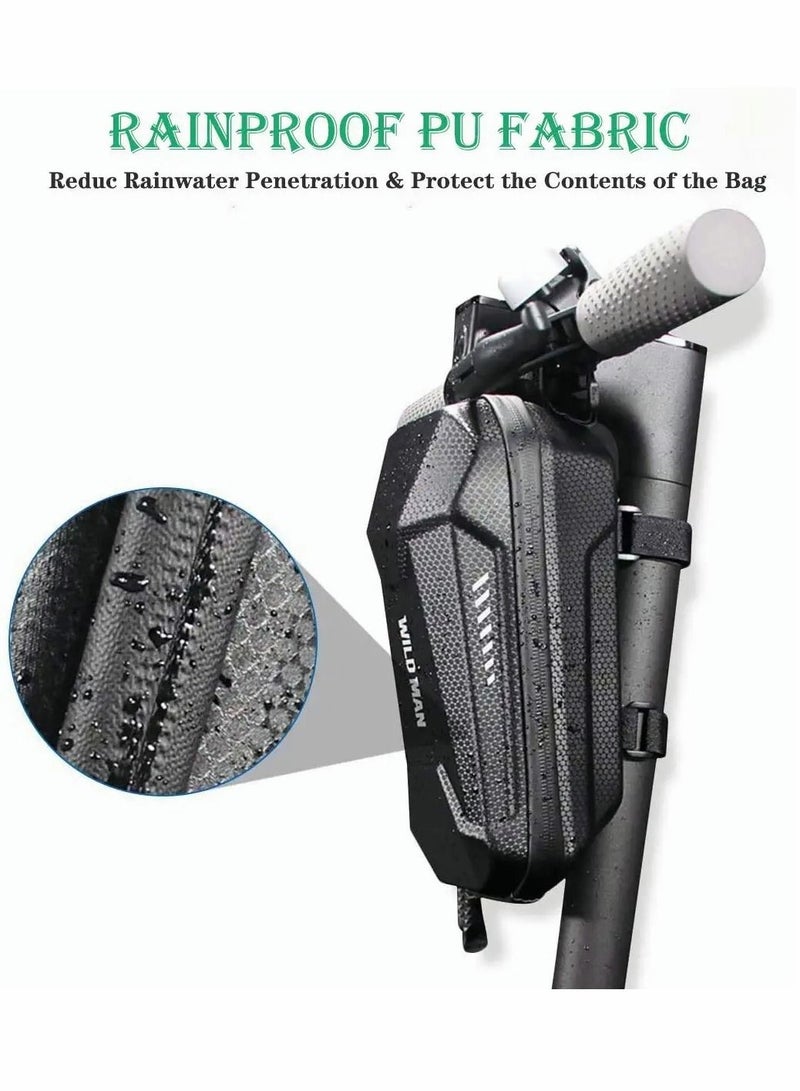 Excefore Electric Scooter Handlebar Bag, EVA Multi-Purpose Waterproof Scooter Storage Bag, Large Capacity Scooter Front Tube Hard Shell Bag for Electric Scooter/Electric Bike/Bicycle/Motorcycle - Image 3
