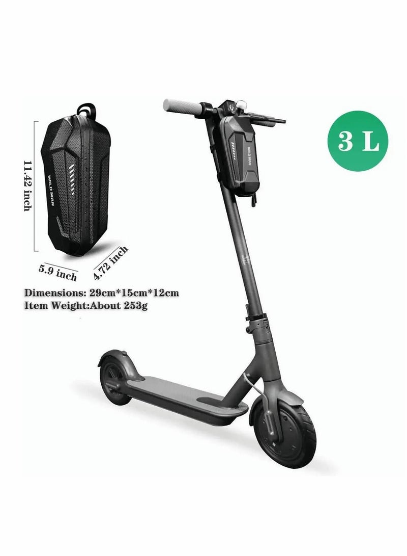 Excefore Electric Scooter Handlebar Bag, EVA Multi-Purpose Waterproof Scooter Storage Bag, Large Capacity Scooter Front Tube Hard Shell Bag for Electric Scooter/Electric Bike/Bicycle/Motorcycle - Image 2