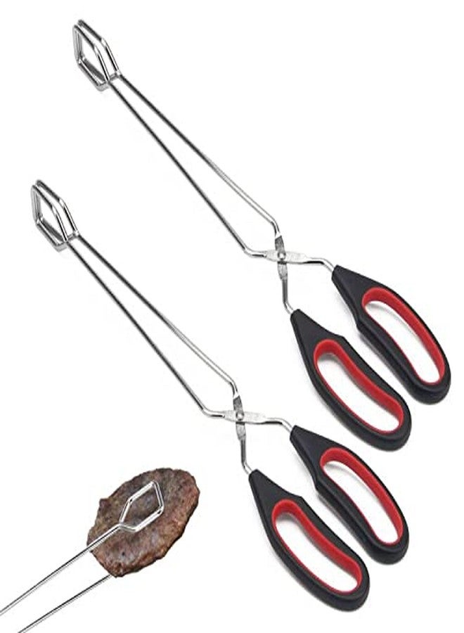 Adecco LLC 2 Pack 13inch Stainless Steel Scissor Tongs, AHIER Food Tongs Kitchen Tongs Scissor Tongs Heavy Duty with Comfort-Grip Handle for Cooking Barbecue - Image 1