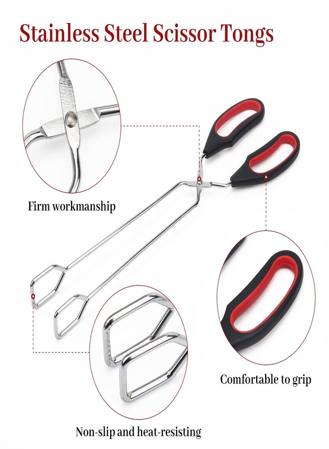 Adecco LLC 2 Pack 13inch Stainless Steel Scissor Tongs, AHIER Food Tongs Kitchen Tongs Scissor Tongs Heavy Duty with Comfort-Grip Handle for Cooking Barbecue - Image 3