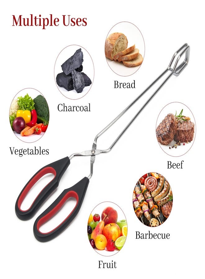 Adecco LLC 2 Pack 13inch Stainless Steel Scissor Tongs, AHIER Food Tongs Kitchen Tongs Scissor Tongs Heavy Duty with Comfort-Grip Handle for Cooking Barbecue - Image 4