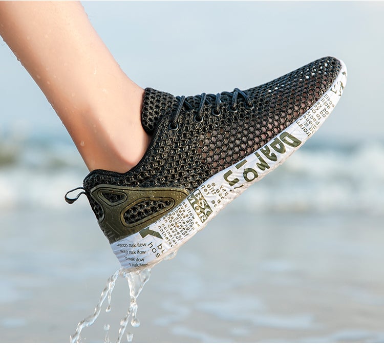 Outdoor Wading Beach Tracing Shoes Men'S And Women'S Summer Breathable Mesh Hollow Sole Casual Sports Hole Sandals - Image 1