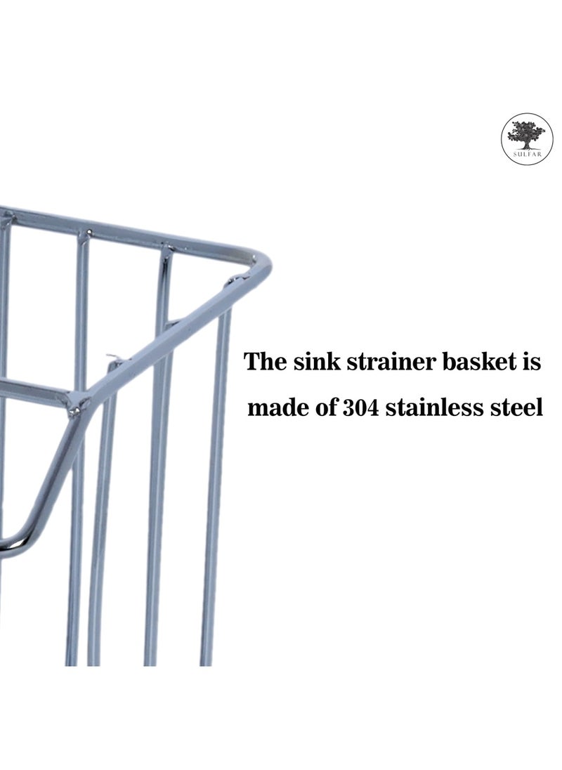 sulfar Sulfar Stainless Steel Shelf Kitchen Sink Filter Mesh Basket Bathroom Wall Mounted Drain Rack Kitchen Sponge Shelf (Silver)  - Image 5