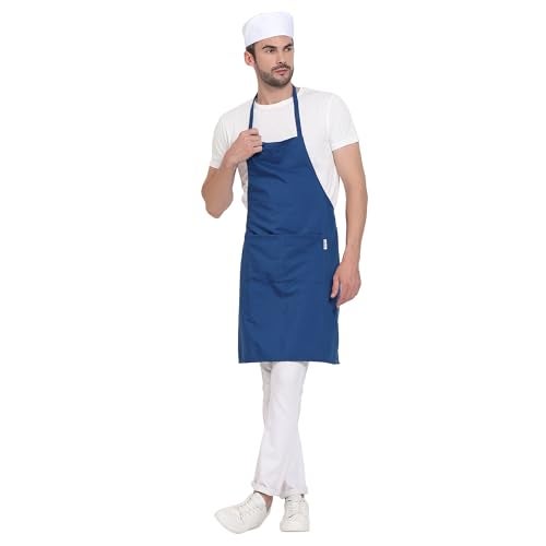 uniformer Apron for Men and Women | Durable & Stylish for Kitchen, Restaurant, Cafes | Ideal for Chefs, Bakers & Home Cooks | Easy to Clean | Unisex Design (Blue_Pack of 2) - Image 5