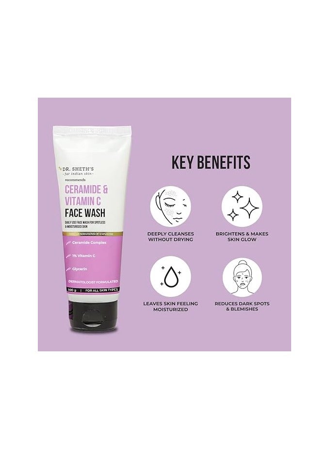 Dr. Sheth's Ceramide And Vitamin C  Face Wash 100Ml  - Image 3