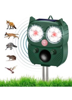 Solar Animal Repeller Ultrasonic Repellent Motion Detection LED Flashing Light Dog Cat Repellent Squirrel Skunk Rabbit Rodent Fox Deer
