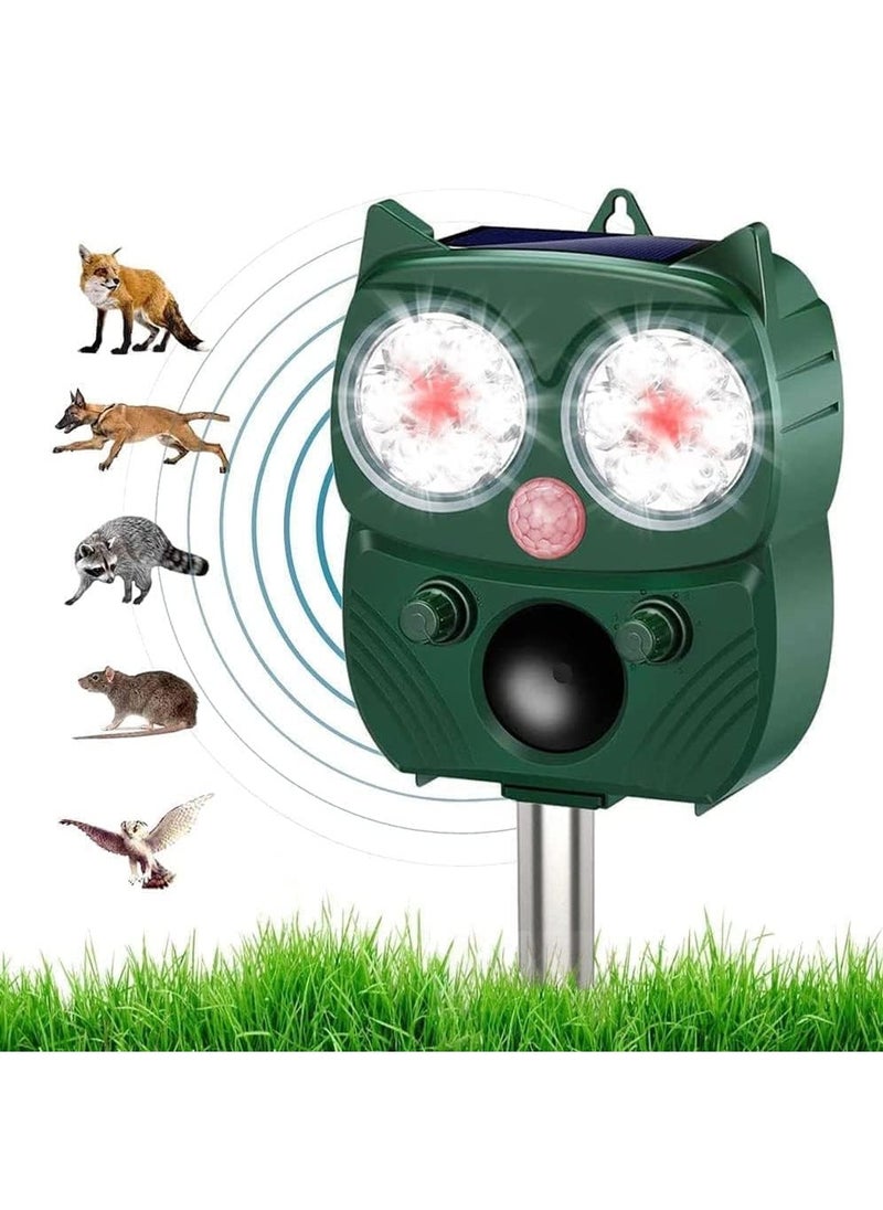 GUDOO - Solar Animal Repeller Ultrasonic Repellent Motion Detection LED Flashing Light Dog Cat Repellent Squirrel Skunk Rabbit Rodent Fox Deer - Image 1