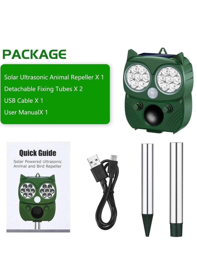 GUDOO - Solar Animal Repeller Ultrasonic Repellent Motion Detection LED Flashing Light Dog Cat Repellent Squirrel Skunk Rabbit Rodent Fox Deer - Image 1