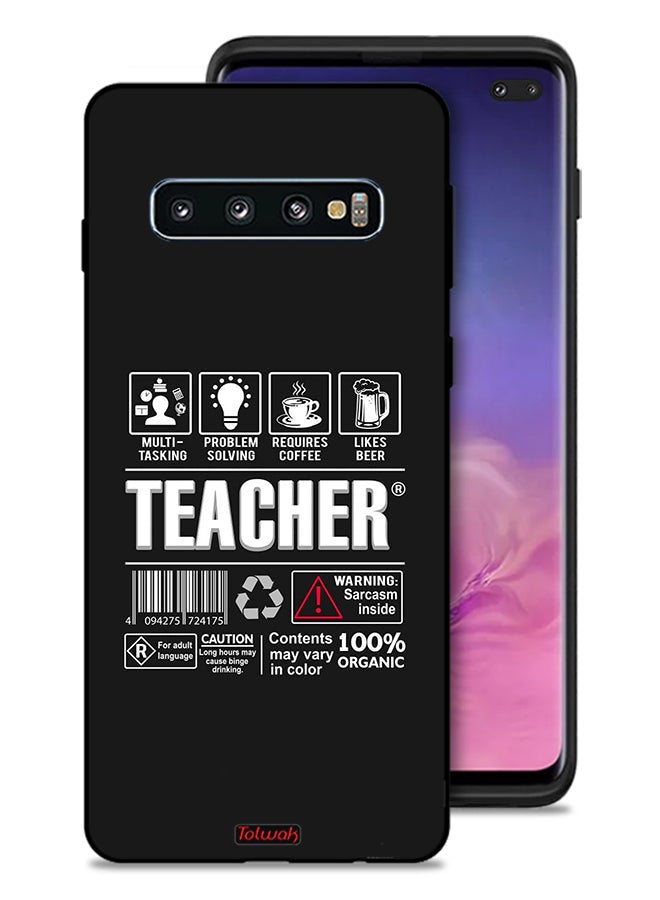 Tolwak Samsung Galaxy S10 Plus Protective Case Cover Teacher Sticker - Image 1