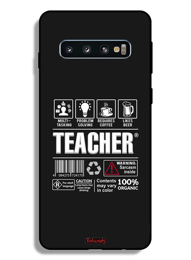 Tolwak Samsung Galaxy S10 Plus Protective Case Cover Teacher Sticker - Image 2