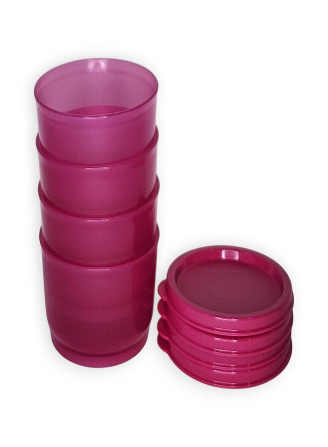 توبروير طقم أكواب وجبات خفيفة من تابروير مكون من 4 قطع باللون الوردي مع أغطية متطابقة (سعة كل منها 4 أونصات) - Image 3