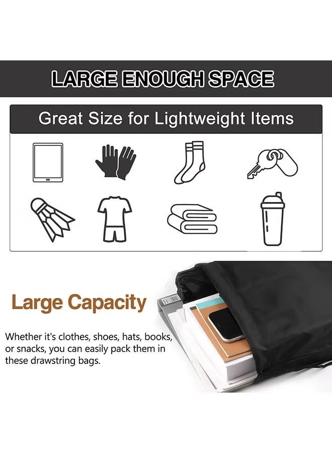 Happy D Drawstring Backpack 2Pack Drawstring Bags, Draw String Back Bag Drawstring Bags Bulk for Sports, Gym, Travel, Swimming, Beach (Black) - Image 5