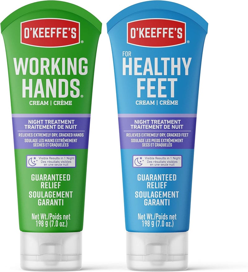 OKeeffes Working Hands Night Treatment Hand Cream and Healthy Feet Night Treatment Foot Cream 7 Ounce Tube