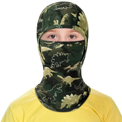 WAWSAM Dinosaur Kids Balaclava Windproof Ski Face Mask for Girls Boys Winter Hats Breathable Face Warmer Neck Warmer for Cold Weather Outdoors Sports Hiking Cycling Fishing - Image 1