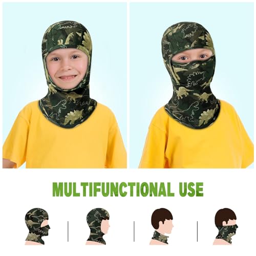 WAWSAM Dinosaur Kids Balaclava Windproof Ski Face Mask for Girls Boys Winter Hats Breathable Face Warmer Neck Warmer for Cold Weather Outdoors Sports Hiking Cycling Fishing - Image 5