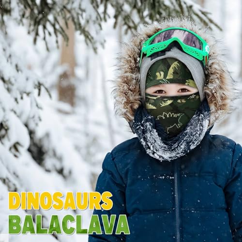 WAWSAM Dinosaur Kids Balaclava Windproof Ski Face Mask for Girls Boys Winter Hats Breathable Face Warmer Neck Warmer for Cold Weather Outdoors Sports Hiking Cycling Fishing - Image 3