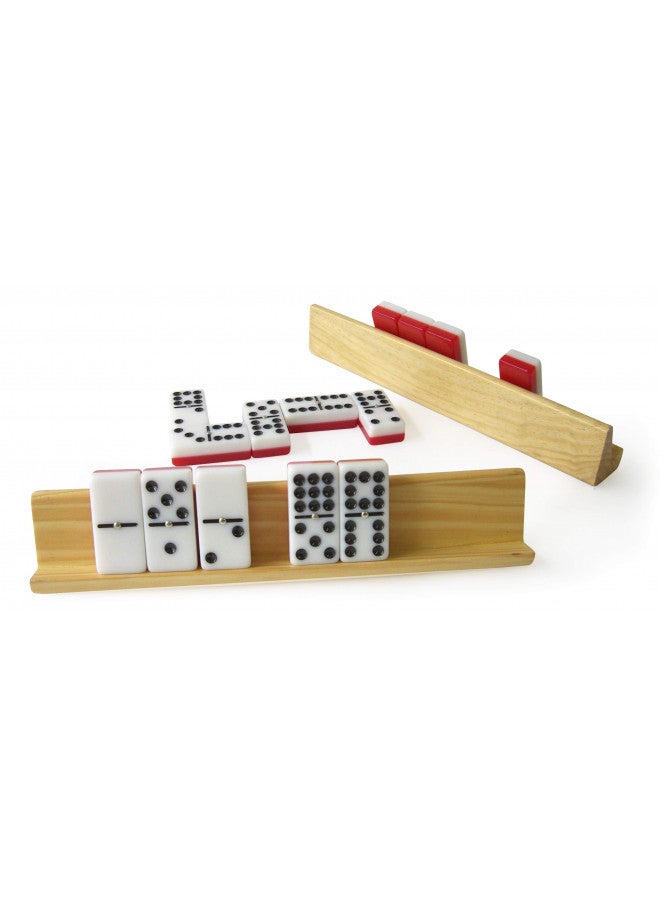 Bene Casa - Wooden Domino Trays - Set of 4 - Each Tray Can Hold Up to 10 Dominoes - Made for Double-six and Double-nine Dominoes - Image 5