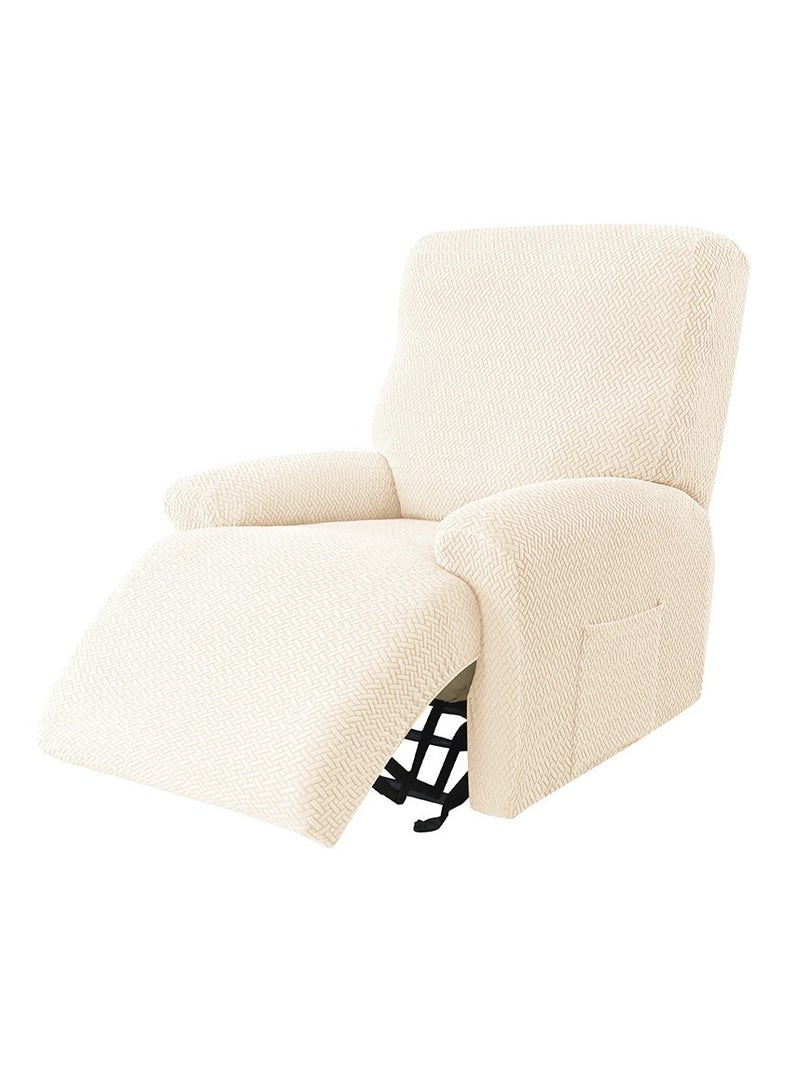 عام حك النسيج العالمي 1 مقعد كرسي كرسي غطاء 4 قطع مع جيب جانبي ، عدم الانزلاق القابلة للإزالة وقابل للغسل الغطاء الواقي ، سهلة التركيب (البيج) - Image 1