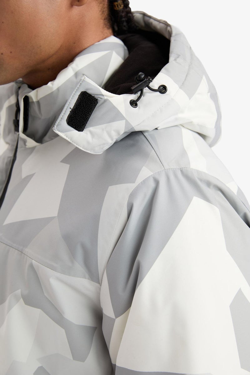 DeFacto Grey Man Zippered Ultra Protective Windproof Waterproof Ski Jacket Casual - Image 4