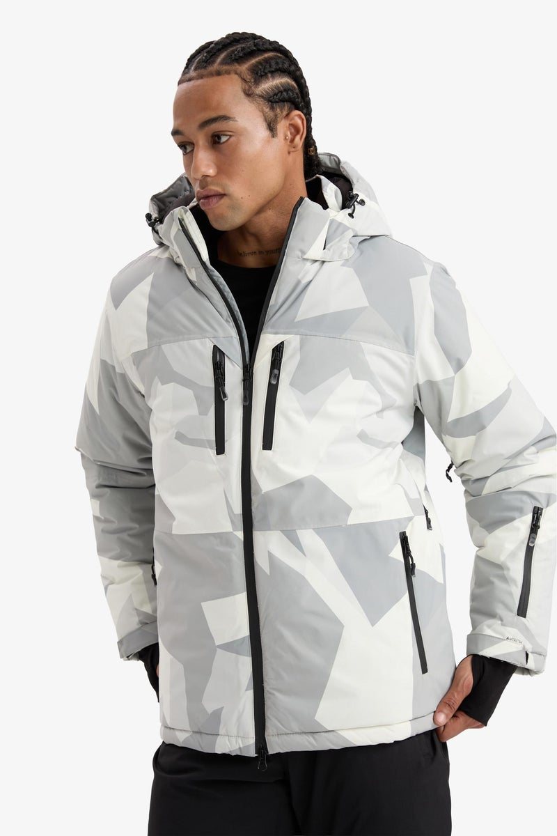 DeFacto Grey Man Zippered Ultra Protective Windproof Waterproof Ski Jacket Casual - Image 3