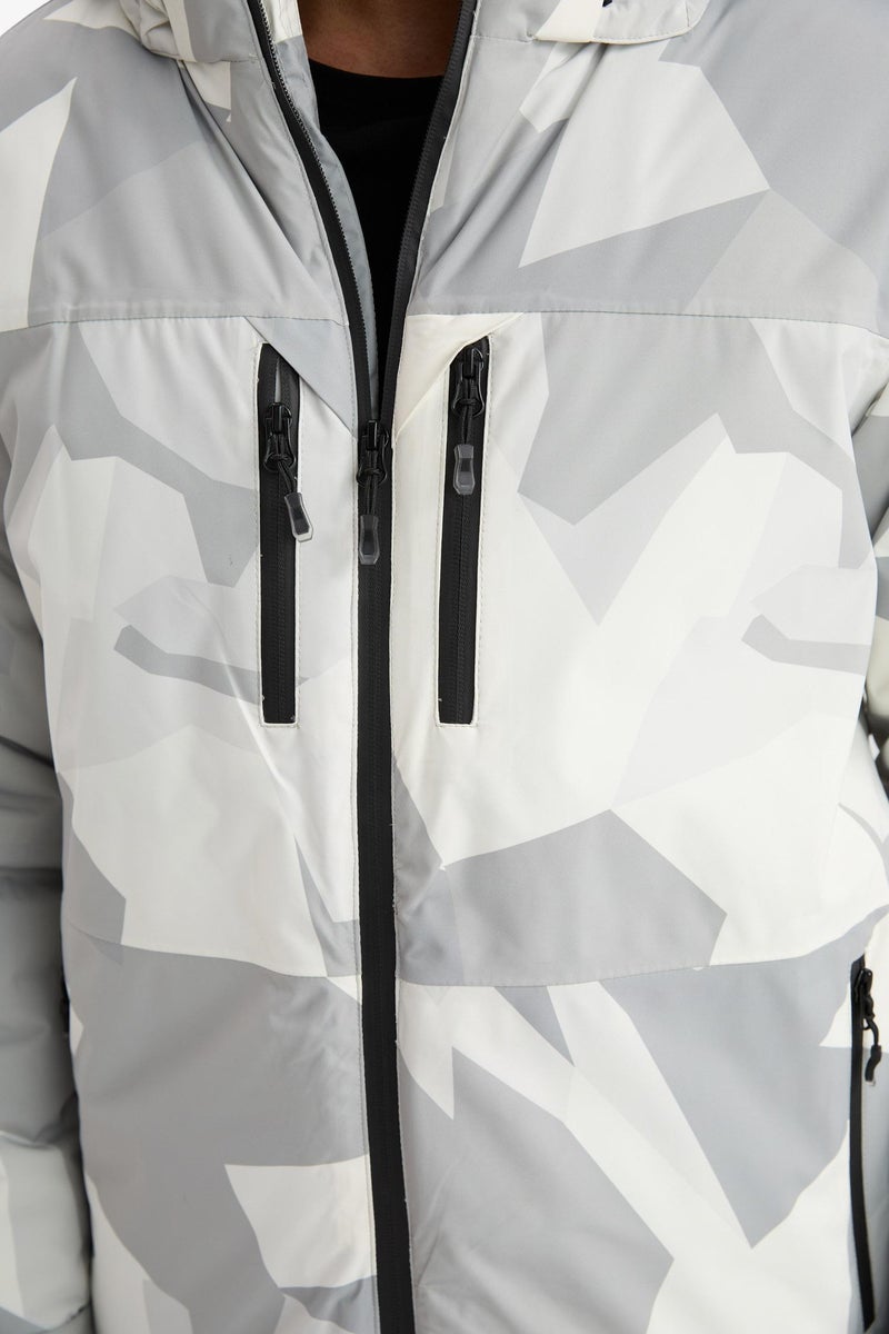DeFacto Grey Man Zippered Ultra Protective Windproof Waterproof Ski Jacket Casual - Image 5