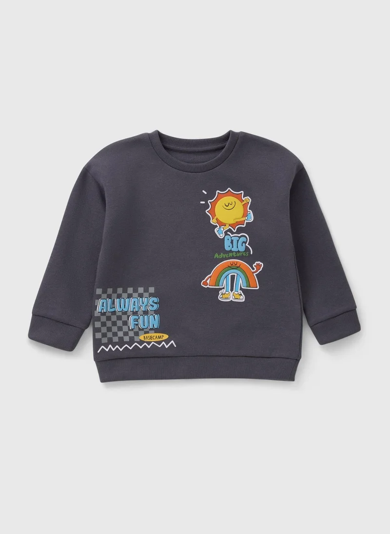 Matalan Boys Charcoal Fun Sweatshirt