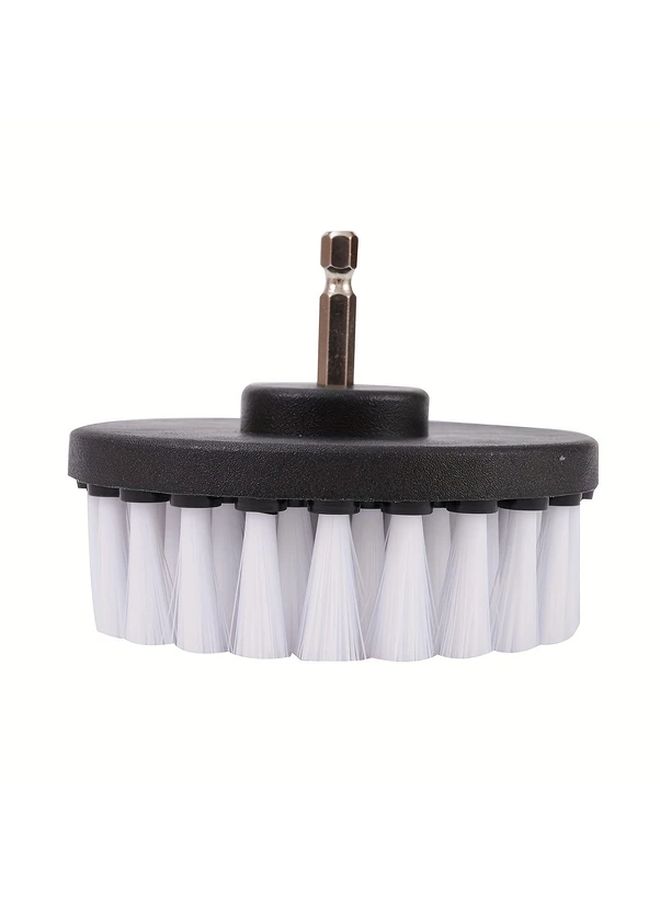 White Soft Bristle Drill Brush Attachment 4 Inch ABS Resin for Carpet Upholstery Cleaning - Image 5