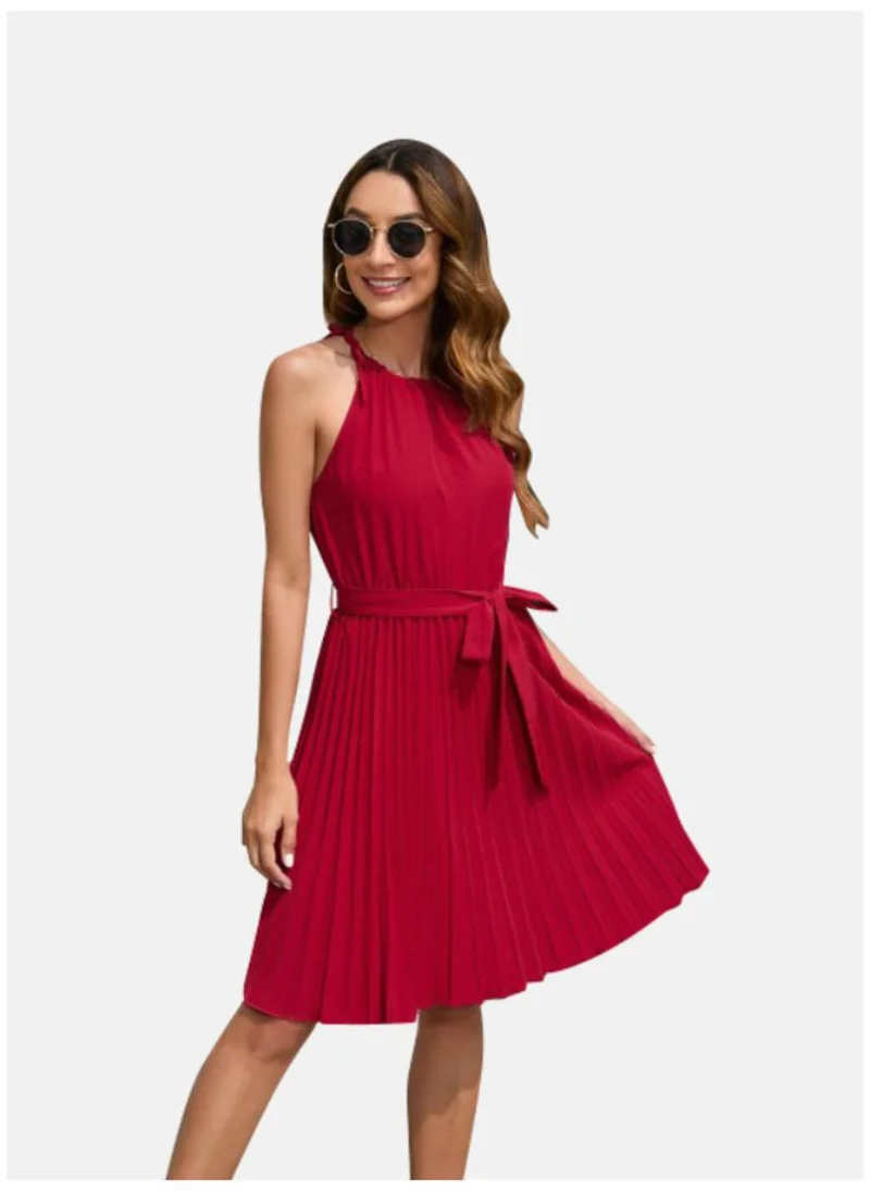 YUNIQEE Pleated Halter Dress