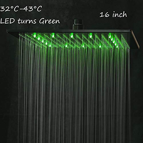 NeierThodore 12" LED Square Rainfall Shower Head Brushed Nickel Top Sprayer Shower Head Wall/Ceiling Mounted - Image 3