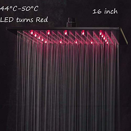 NeierThodore 12" LED Square Rainfall Shower Head Brushed Nickel Top Sprayer Shower Head Wall/Ceiling Mounted - Image 4