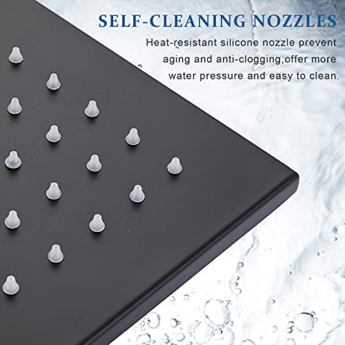 NeierThodore 12" LED Square Rainfall Shower Head Brushed Nickel Top Sprayer Shower Head Wall/Ceiling Mounted - Image 5
