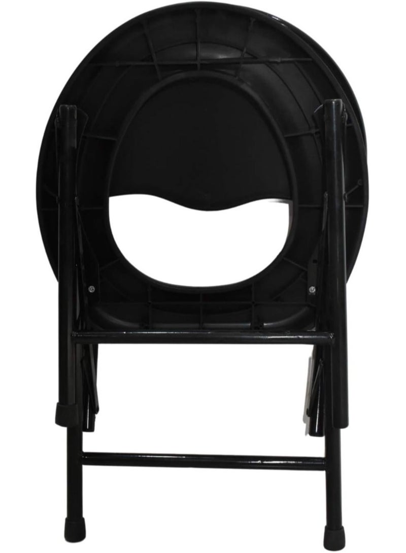 SMART HOME Toilet chair, toilet seat, portable and foldable toilet rack, comfortable and portable bathroom chair for the elderly and people with disabilities Black 42x75 cm - Image 5