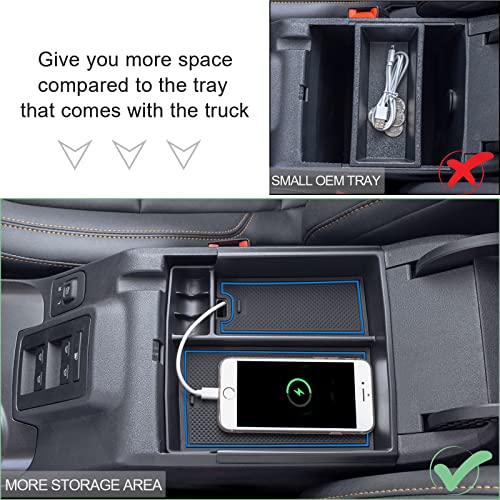 TOPINSTALL New Tray Compatible with 2021-2024 Ford Bronco & 2025 Bronco 2-Door ONLY, Full Size Bronco Armrest Storage Box Organizer ABS Plastic Blue Insert (Not for Sport Model & 25 4doors) - Image 4