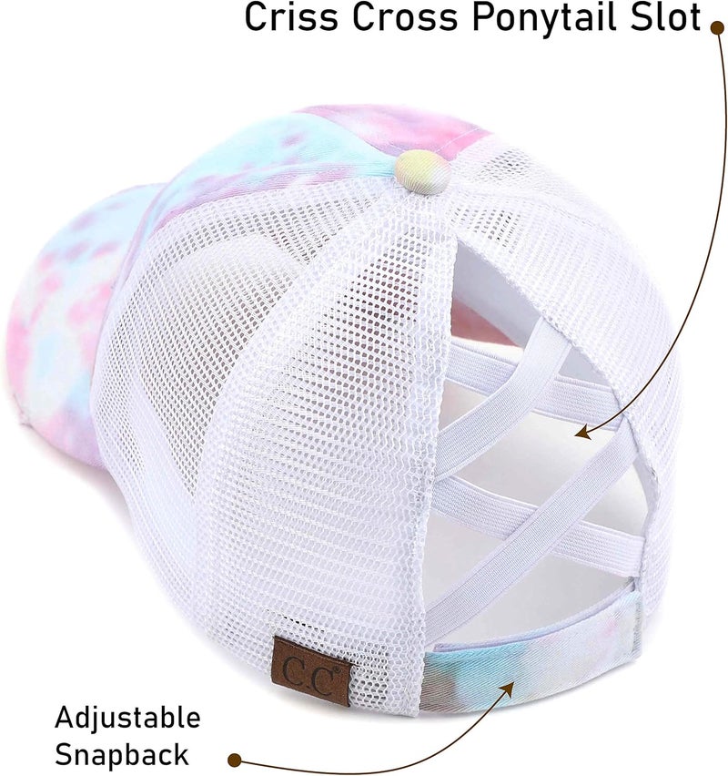 Cc Ponycap Messy High Bun Ponytail Adjustable Glitter Mesh Trucker Baseball Cap - Image 3