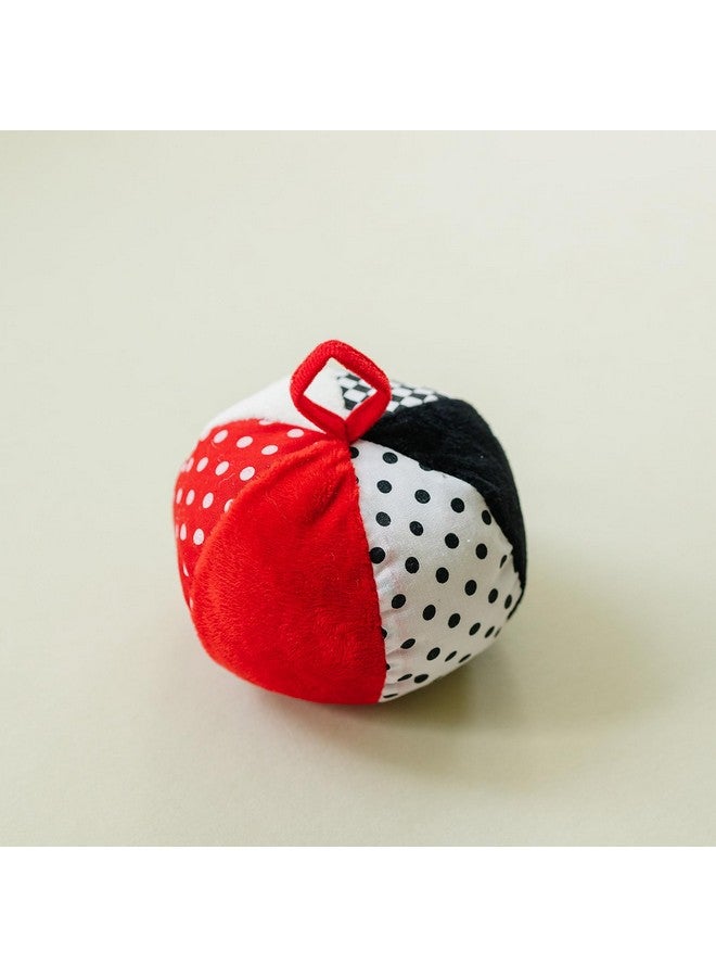 Genius Baby Toys Genius Baby Toys Soft Plush Ball for Baby in High Contrast Colors Black, White, Red - Jingle Bell Chime Sound - 4" Diameter is Perfect Size for Small Hands - Image 3