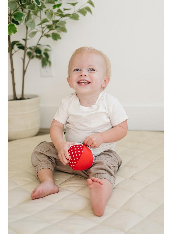 Genius Baby Toys Genius Baby Toys Soft Plush Ball for Baby in High Contrast Colors Black, White, Red - Jingle Bell Chime Sound - 4" Diameter is Perfect Size for Small Hands - Image 4
