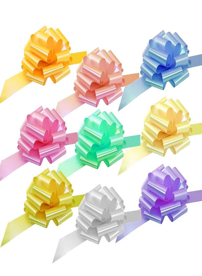 GiftWrap Etc. Big Pastel Gift Basket Pull Bows - 9" Wide, Set of 9, Light Pink, Blue, Yellow, Lavender, Bows for Gifts, Presents, Wreath, Birthday, Fundraiser, School Dance, Gift Bows, Christmas, Easter - Image 1